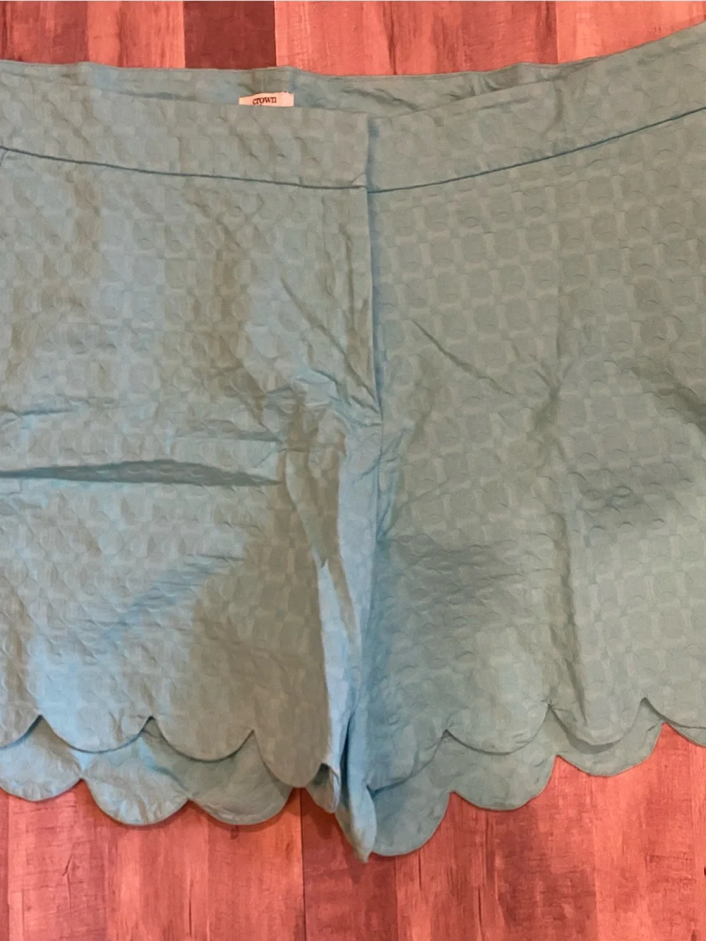 Crown and Ivy Light teal Blue Scallop Hem Women's Shorts size 20w